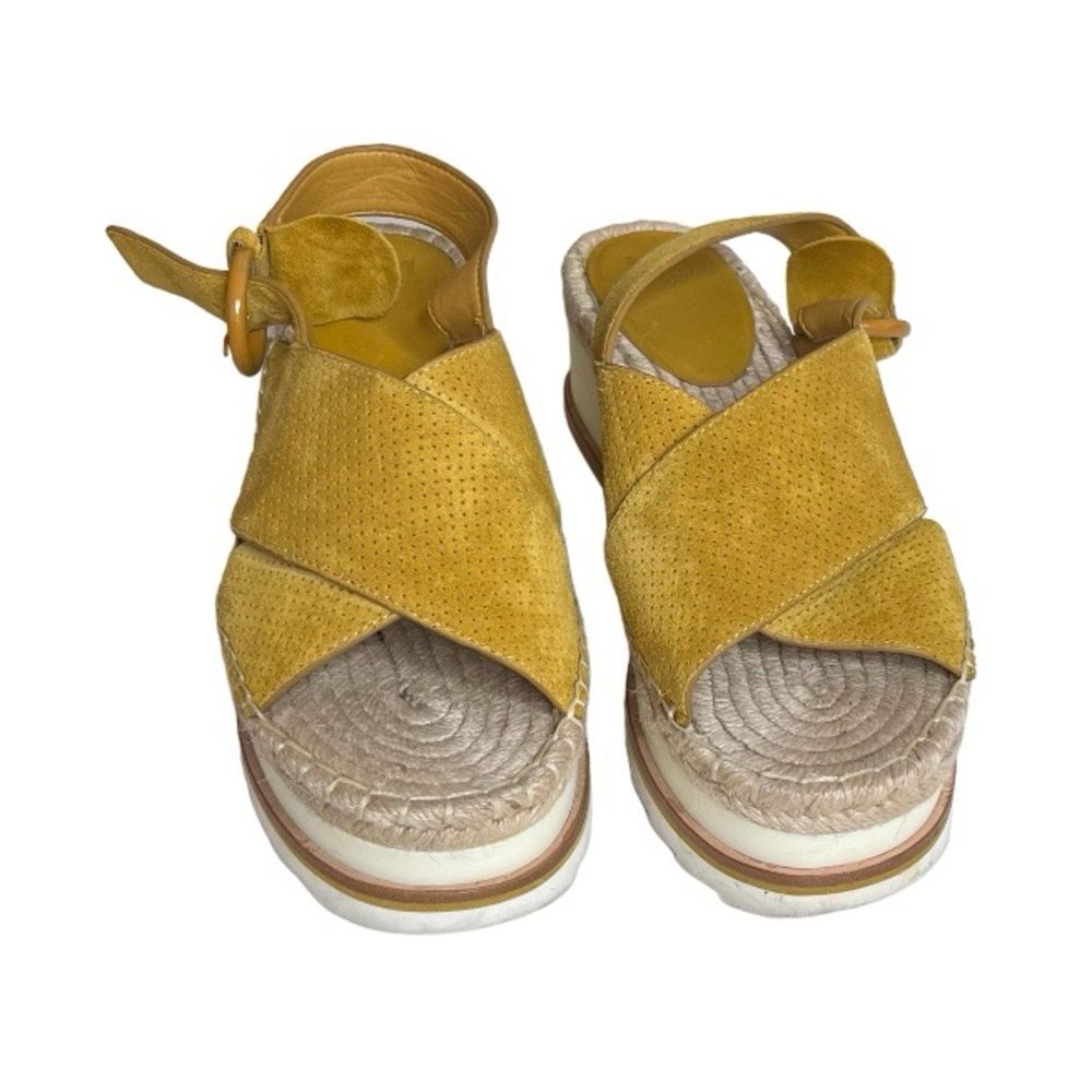 MARC FISHER Platform Sandals Glenna Suede Perforated Slingback Womens Size 8 M - Picture 3 of 9